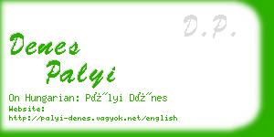 denes palyi business card